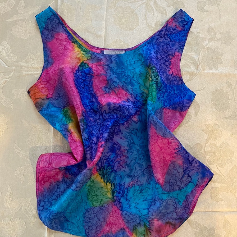 Gorgeous Hand Painted Silk Tank NWT